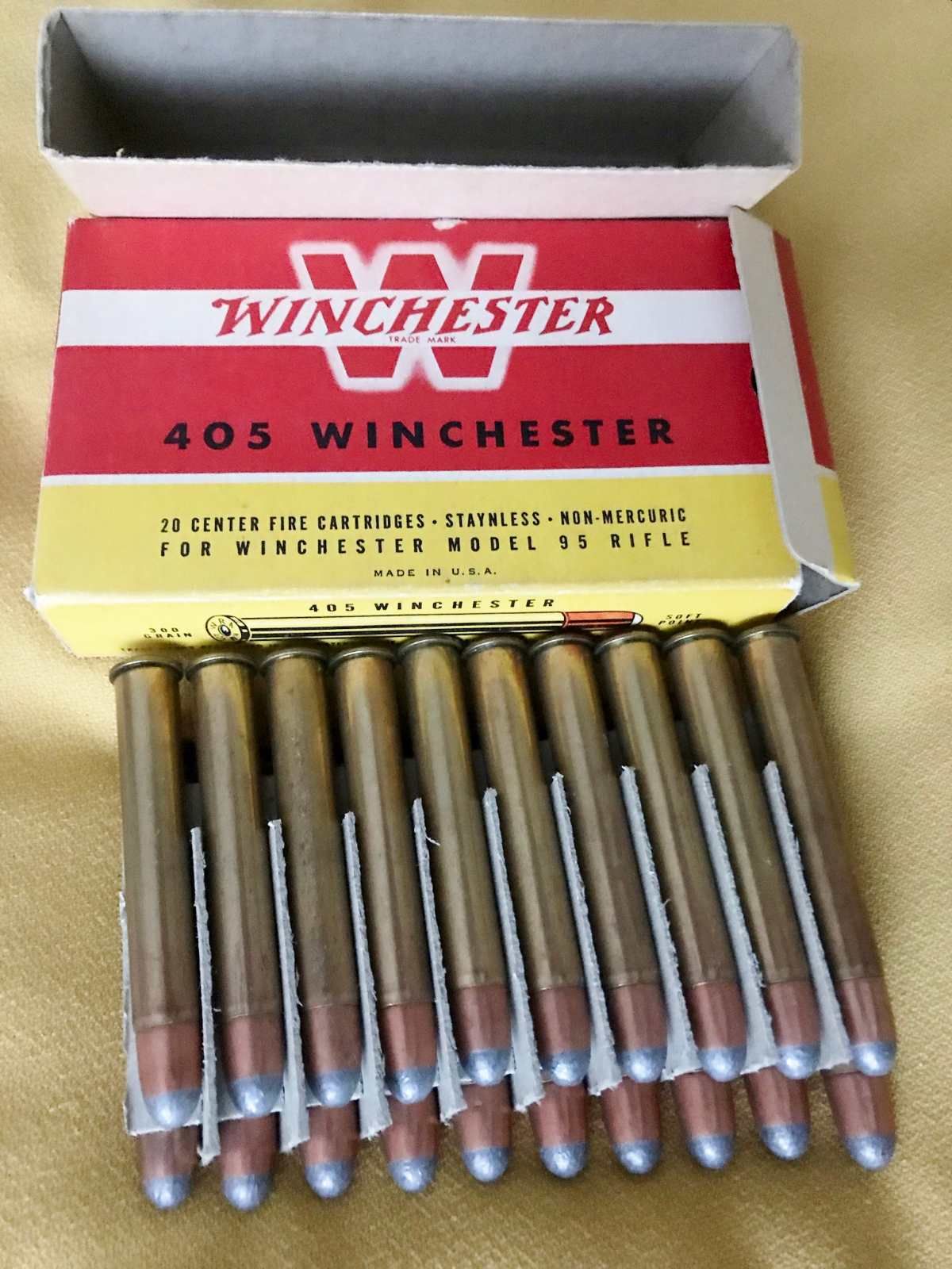 Winchester 405 Win Vintage Original Box Of Ammo .405 Win. For Sale at ...