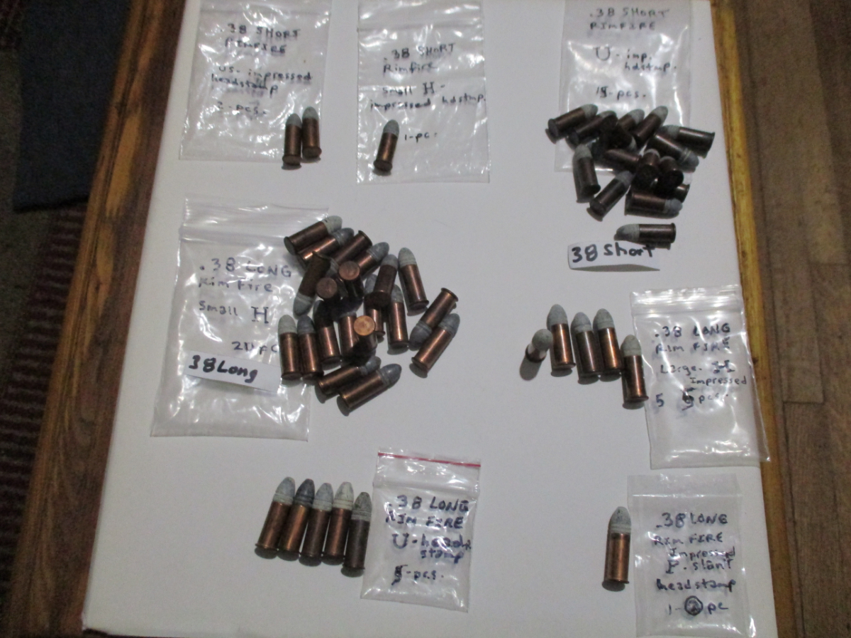 Collection Of Mixed .38 Rimfire Ammo (51 Assorted Pcs.) .38 Rimfire For ...