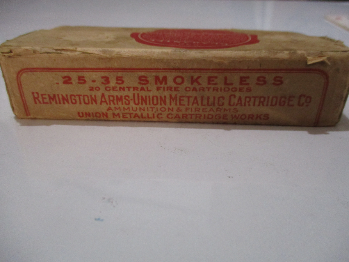 Rem-Umc Ctg. Co. Full Sealed Box Of 20 Rds. .25-35 Wcf Ammo With 117 Gr ...