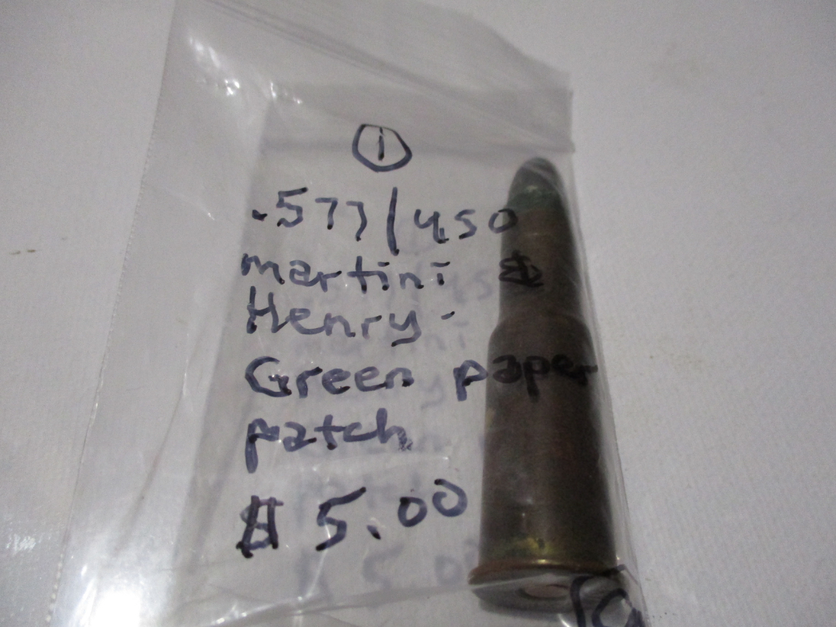 Kynoch .577/.450 MARTINI & HENRY with GREEN PAPER PATCHED BULLET .577/