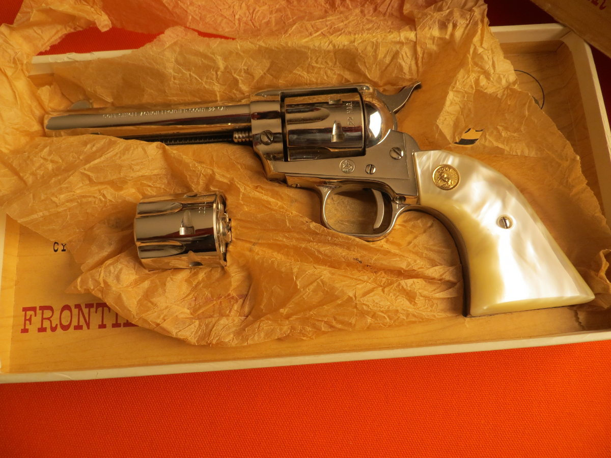 Colt Frontier Scout Revolver Dual Cylinder Nickel 22 Lr For Sale At 15530818