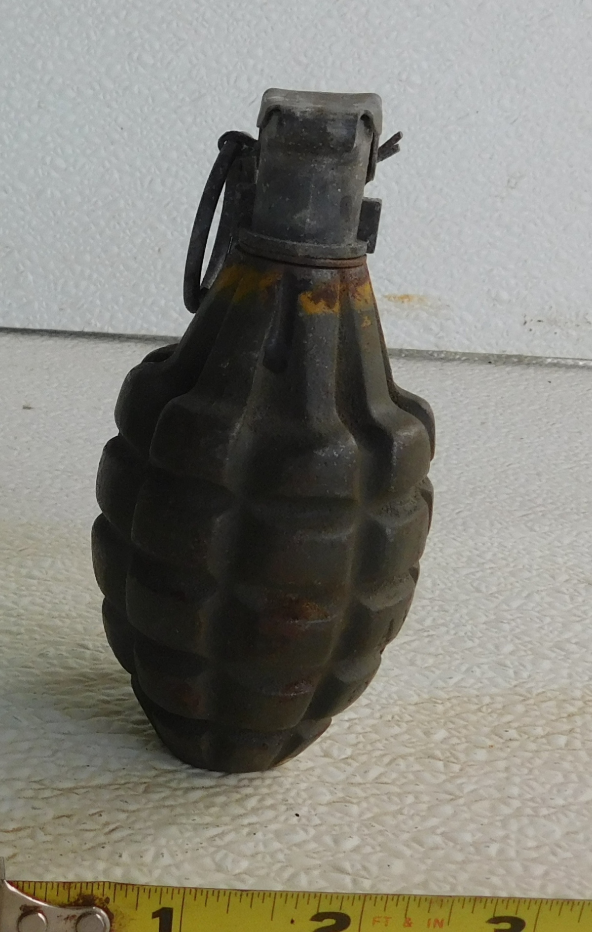 WWII US MKI MK2 HAND GRENADE INERT EMPTY SAFE ORIGINAL - Picture 2