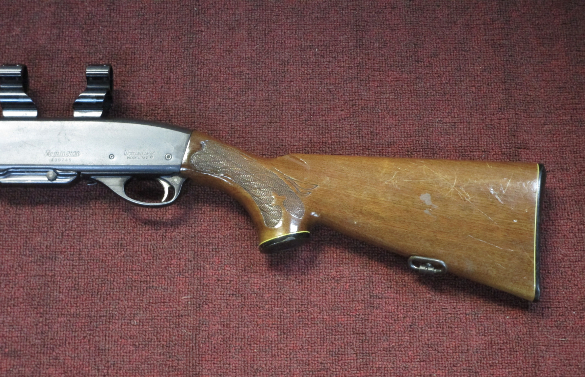 Remington 742 Carbine 18.5in Barrel See Thru Scope Mounts Checkered