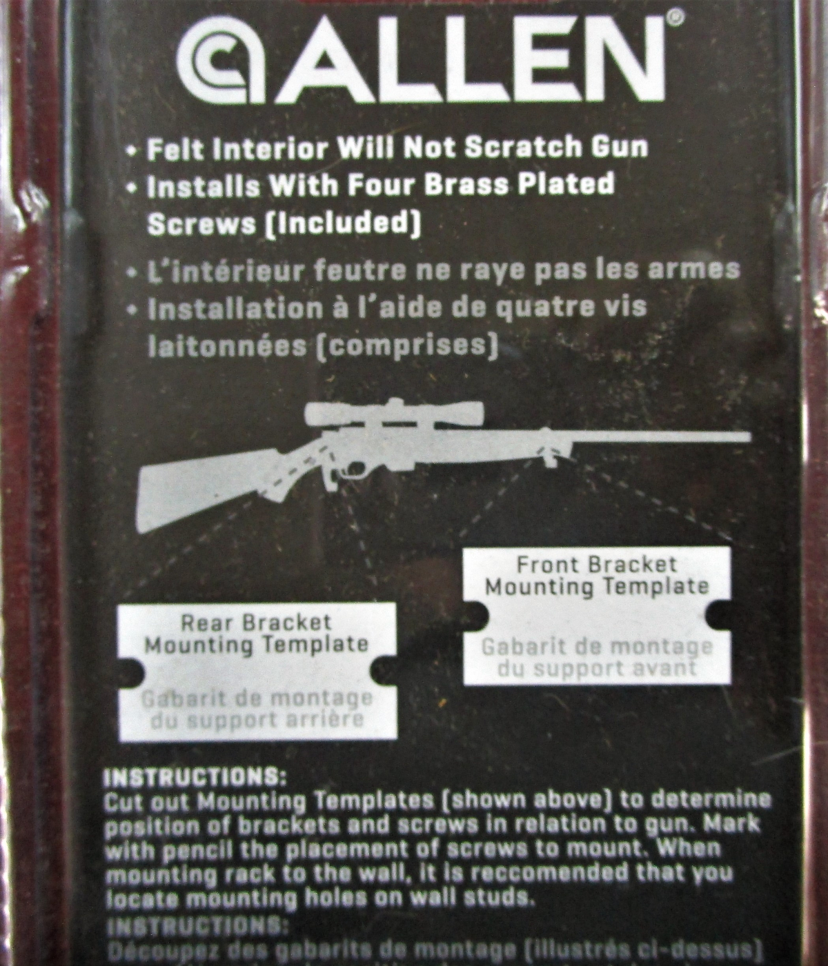 ALLEN BRASS WALL HANGING LONG GUN BRACKETS 17126979