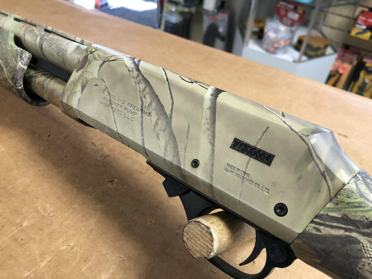 New England Firearms Pardner Pump Action Shotgun Camo Turkey Choke 22