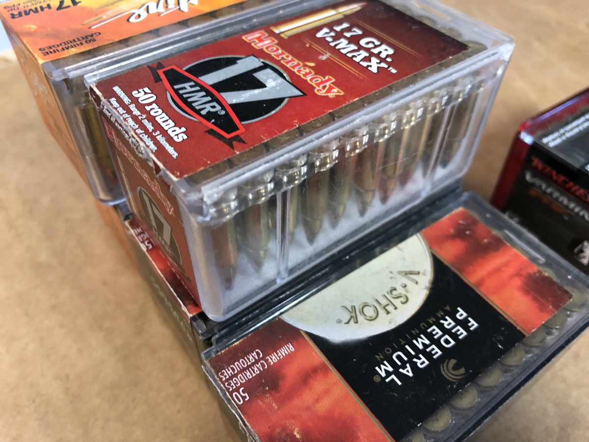 350 Rounds Assorted 17 Hmr Ammunition All New In Boxes 50 Rounds Loose ...