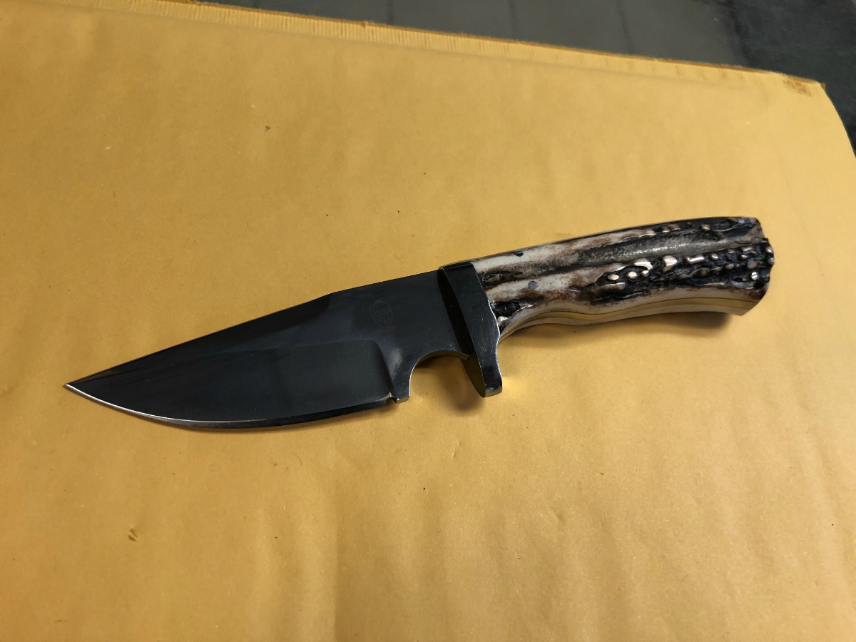 WEBSTER WOOD HIGH QUALITY CUSTOM HUNTING KNIFE MADE IN USA INCLUDES