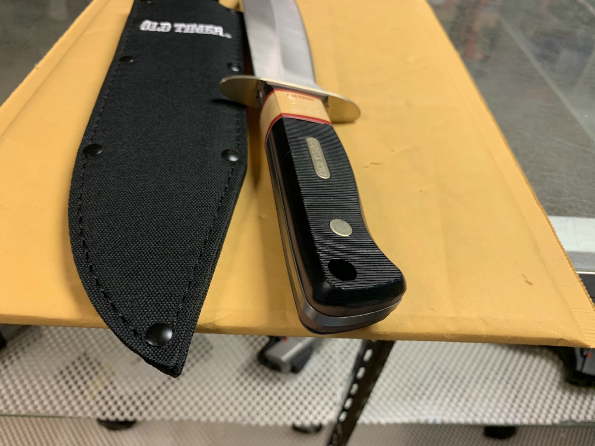 Schrade Old Timer Bowie Knife With Sheath Factory New For Sale at
