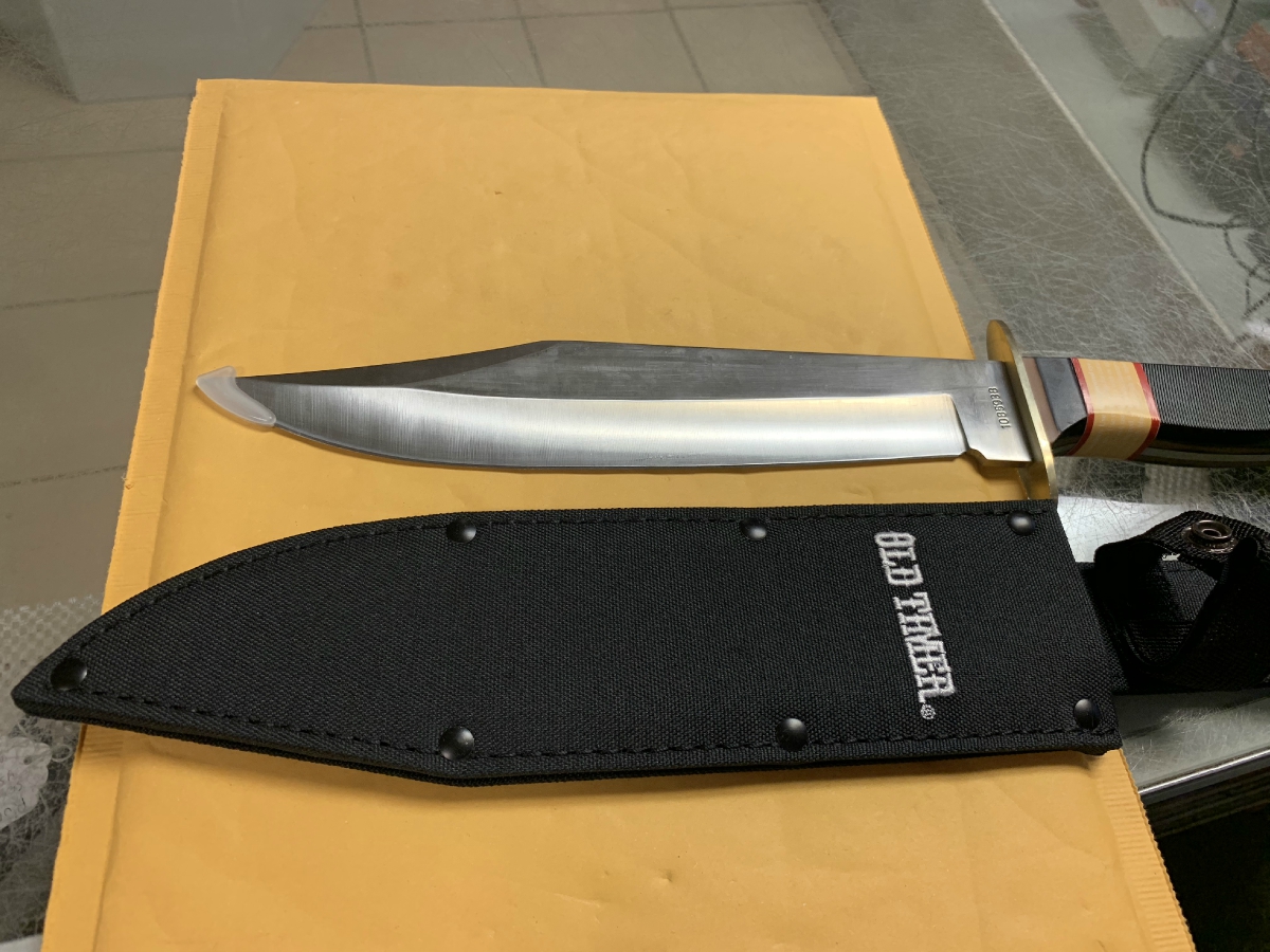 Schrade Old Timer Bowie Knife With Sheath Factory New For Sale at