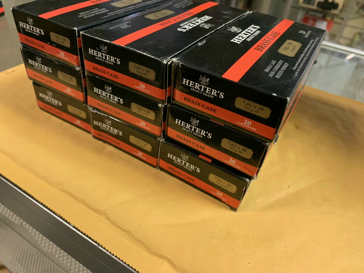 180 rounds herters 7 62x39 ammunition 123 gr soft point new in boxes 7