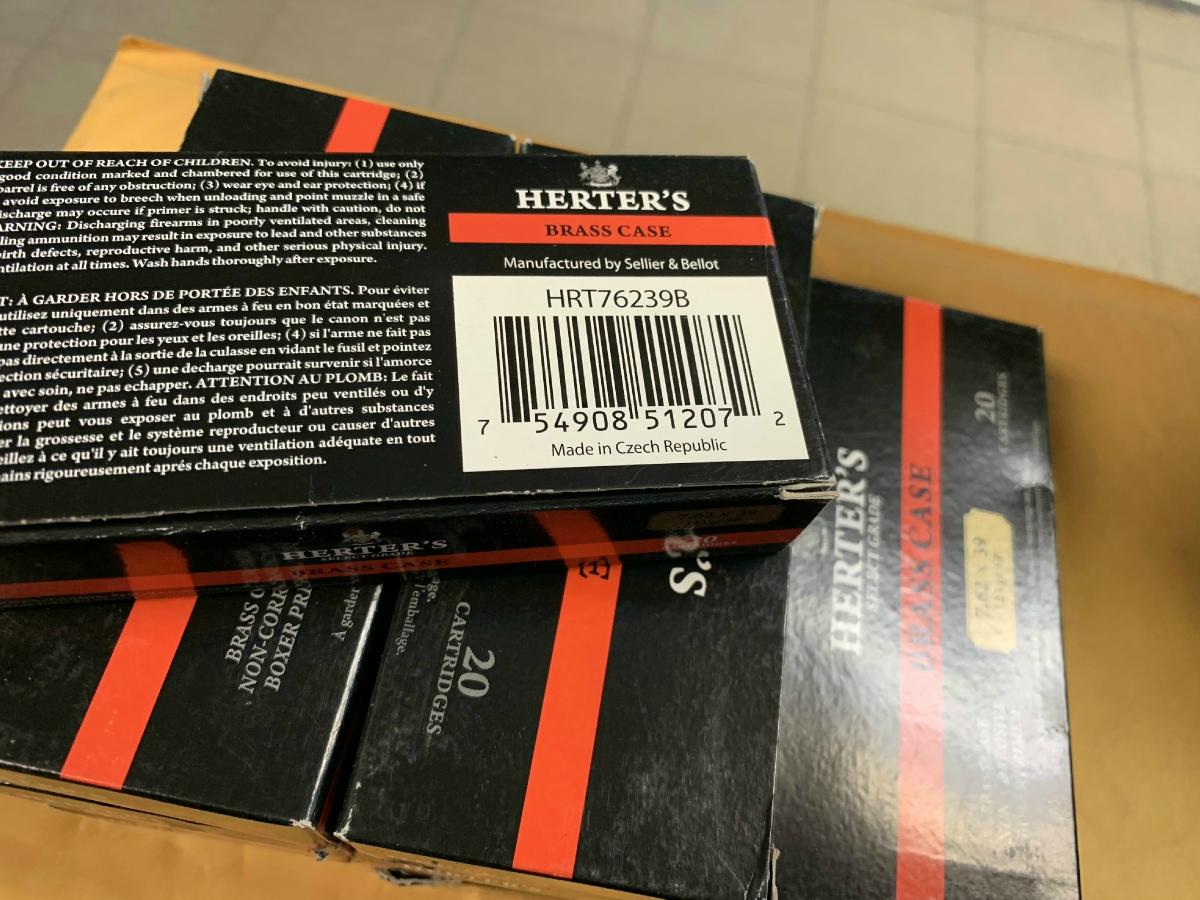 180 rounds herters 7 62x39 ammunition 123 gr soft point new in boxes 7