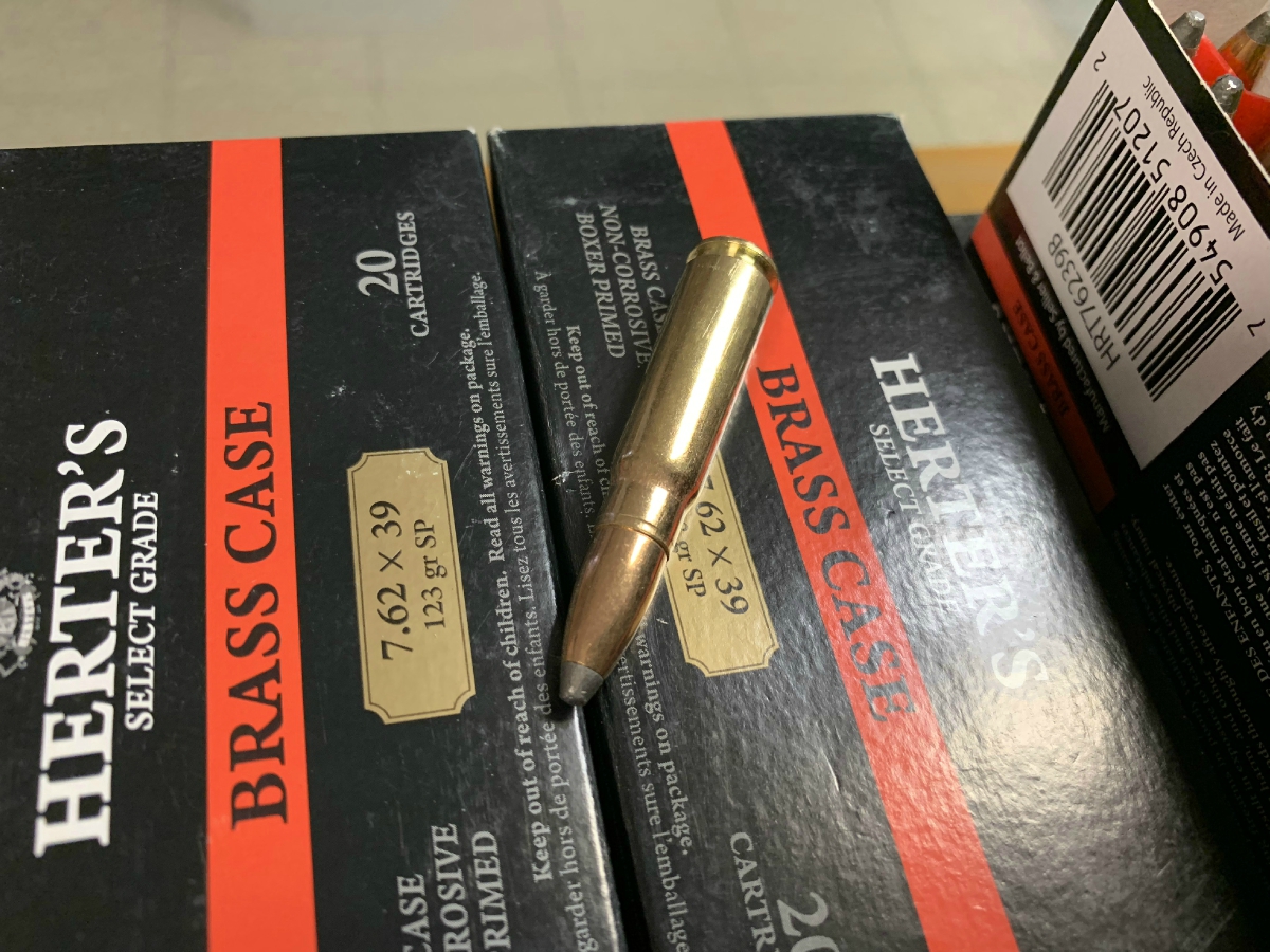 180 rounds herters 7 62x39 ammunition 123 gr soft point new in boxes 7