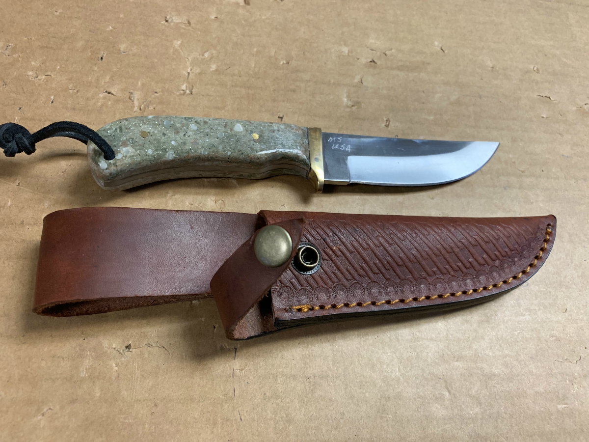 Quality Locally Made In Michigan Usa Fixed Blade Knife With Leather