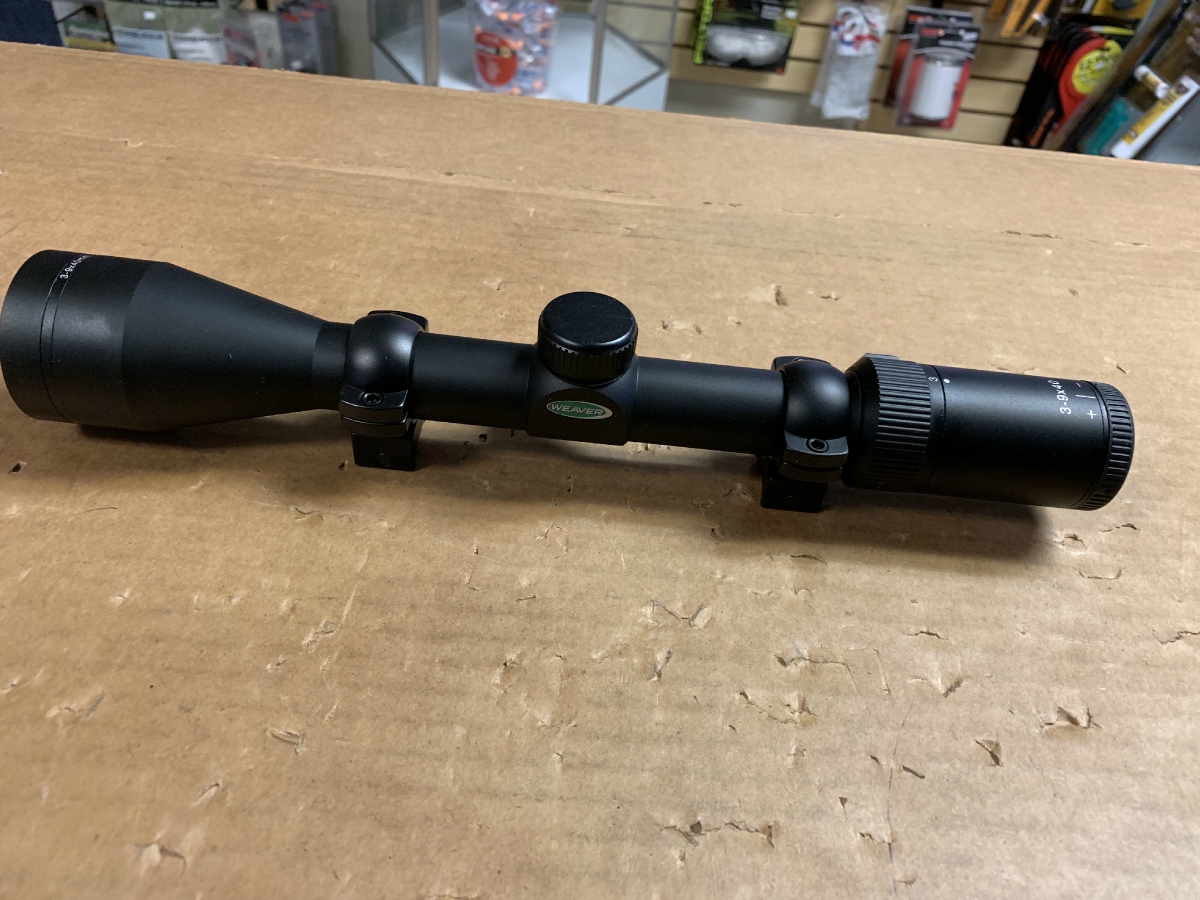 weaver-3-9x40-rifle-scope-with-rings-nice-clear-optics-for-sale-at