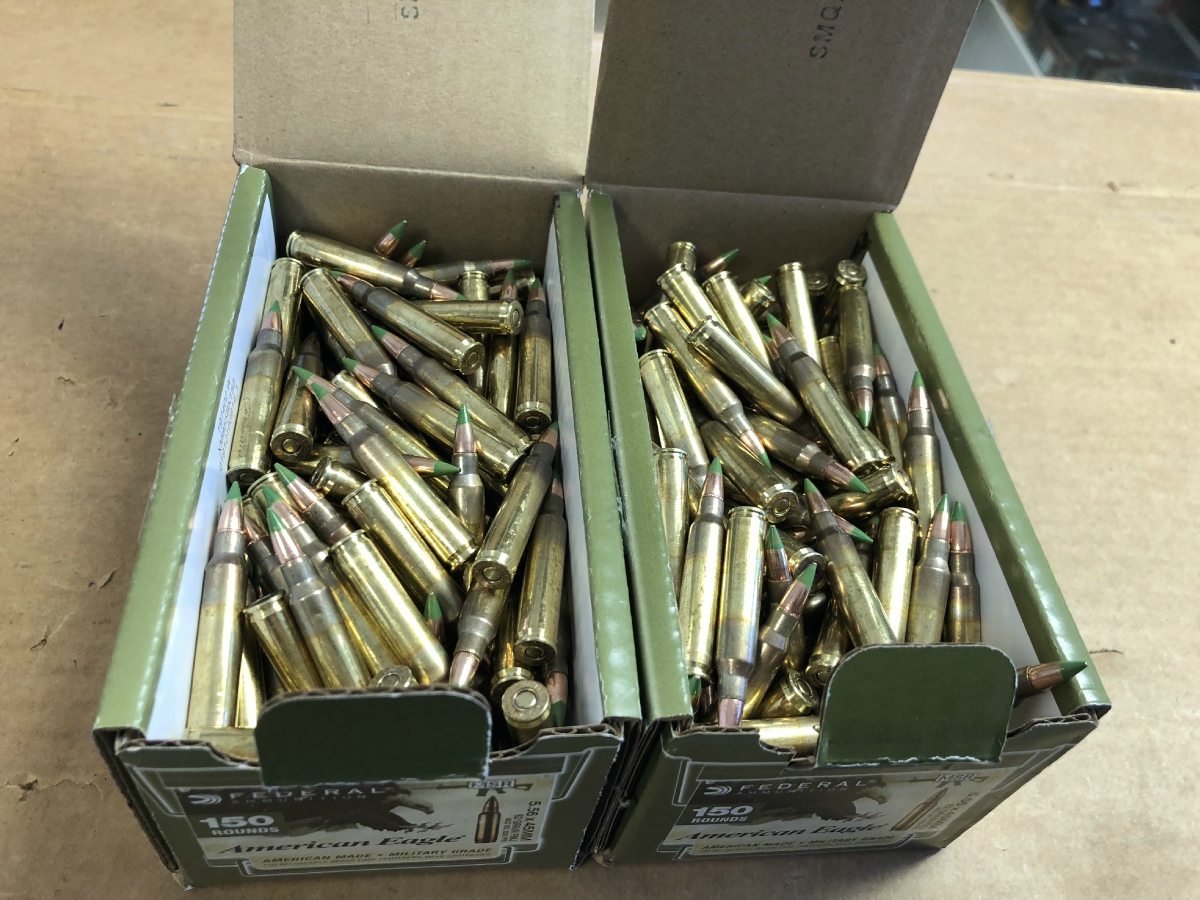 300 rounds two boxes bulk green tip federal m855 5 56 nato 62gr fmj new