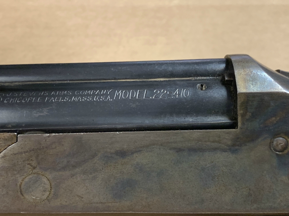 Stevens Model 22-410 Over Under Shotgun/Rifle Combo 24 Inch Barrel Wood ...