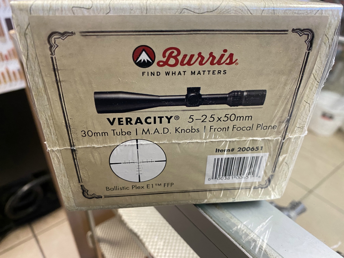 Burris Veracity Scope 525x50mm Mad Low Knobs Ballistic E1 Ffp Matte