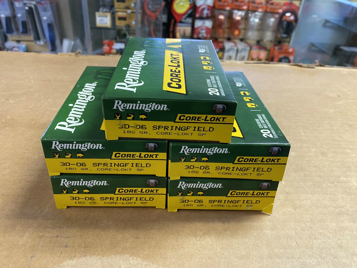 100 Rounds Remington Ammunition CoreLokt 3006 Springfield 180 Gr Core