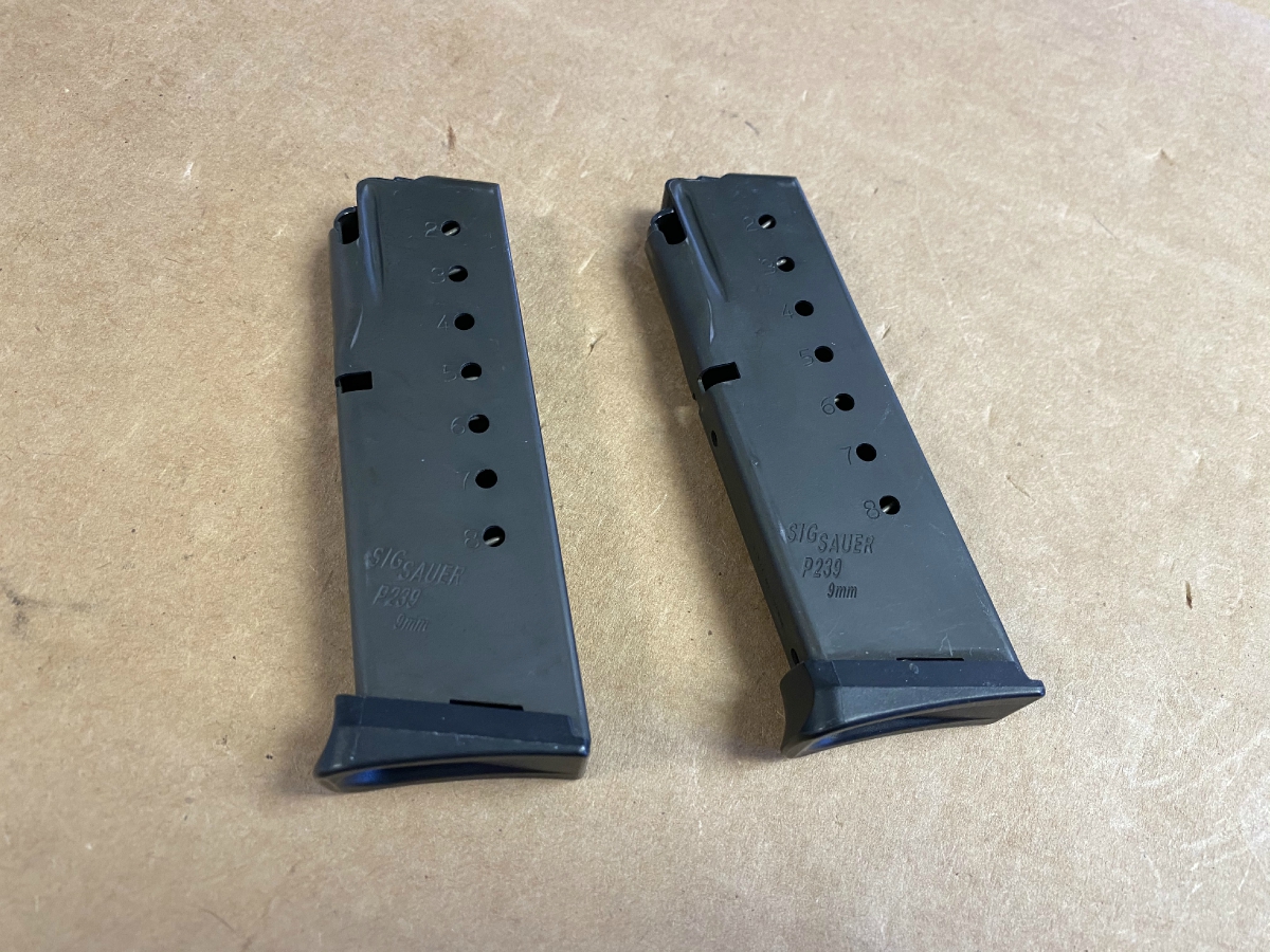 Sig Sauer Two P239 8 Round 9mm Magazines In Good Condition 9mm Luger ...