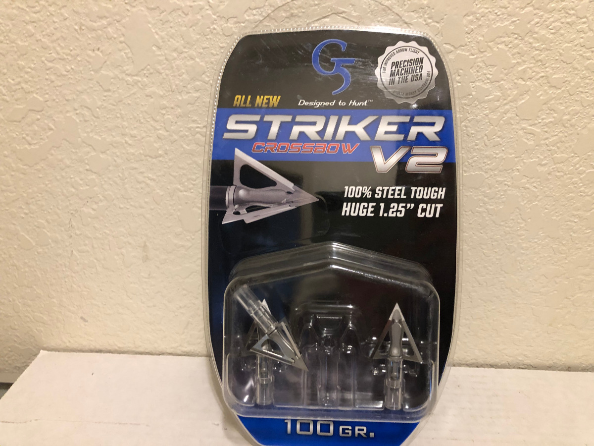 G5 Outdoors G5 Broadhead Striker V2 Xbow 3Blade 100gr 1 1/8" Cut 3pk