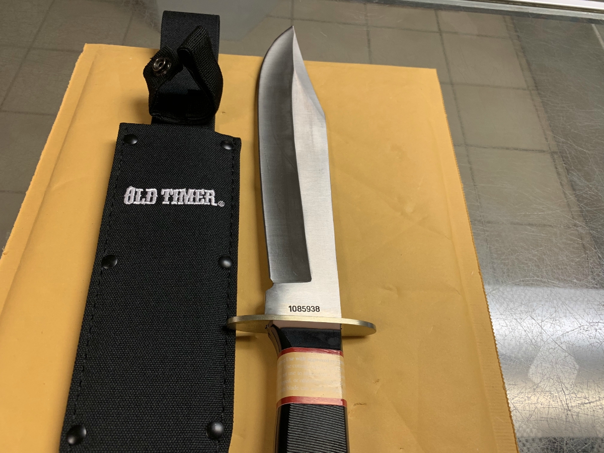 Schrade Old Timer Bowie Knife With Sheath Factory New For Sale at
