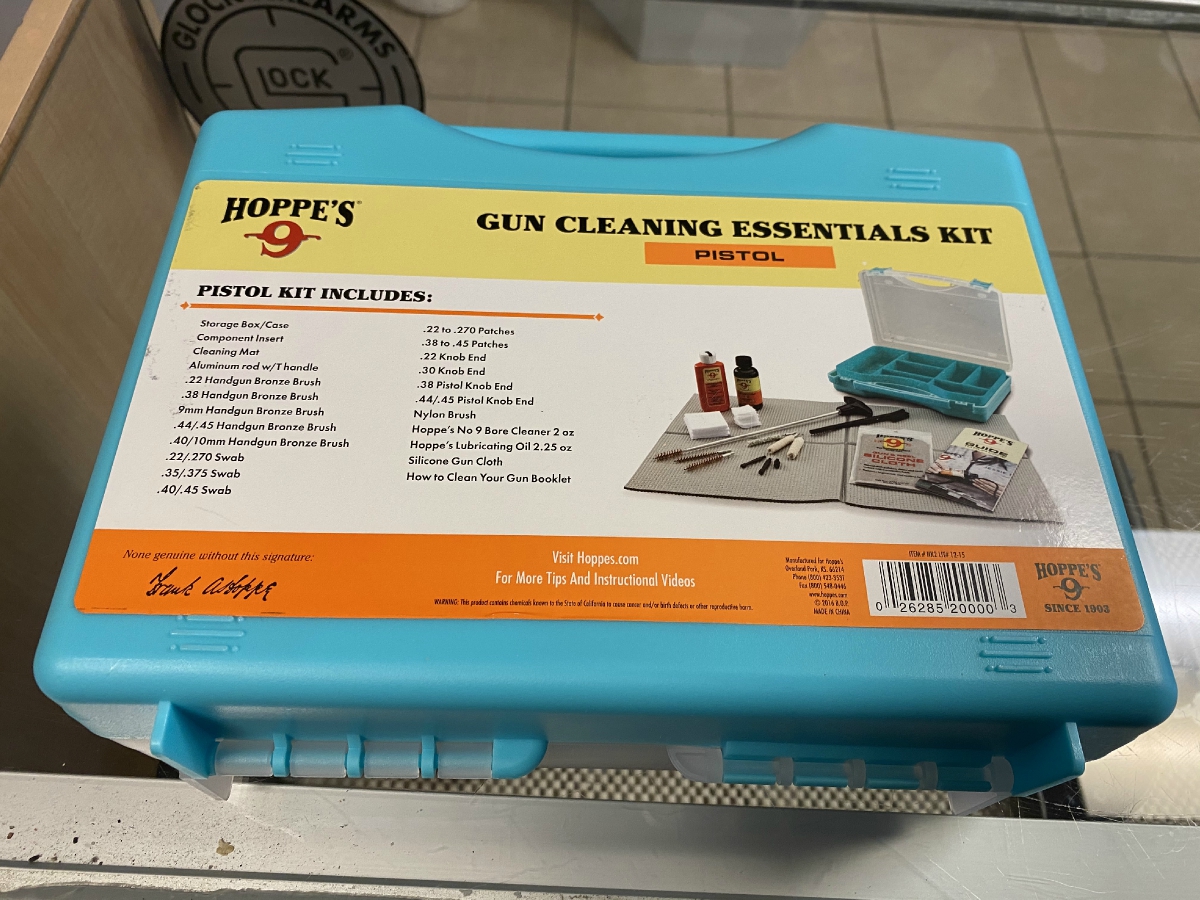 HOPPES Hoppe`s Gun Cleaning Essential Pistol Kit With Hard Case NEW