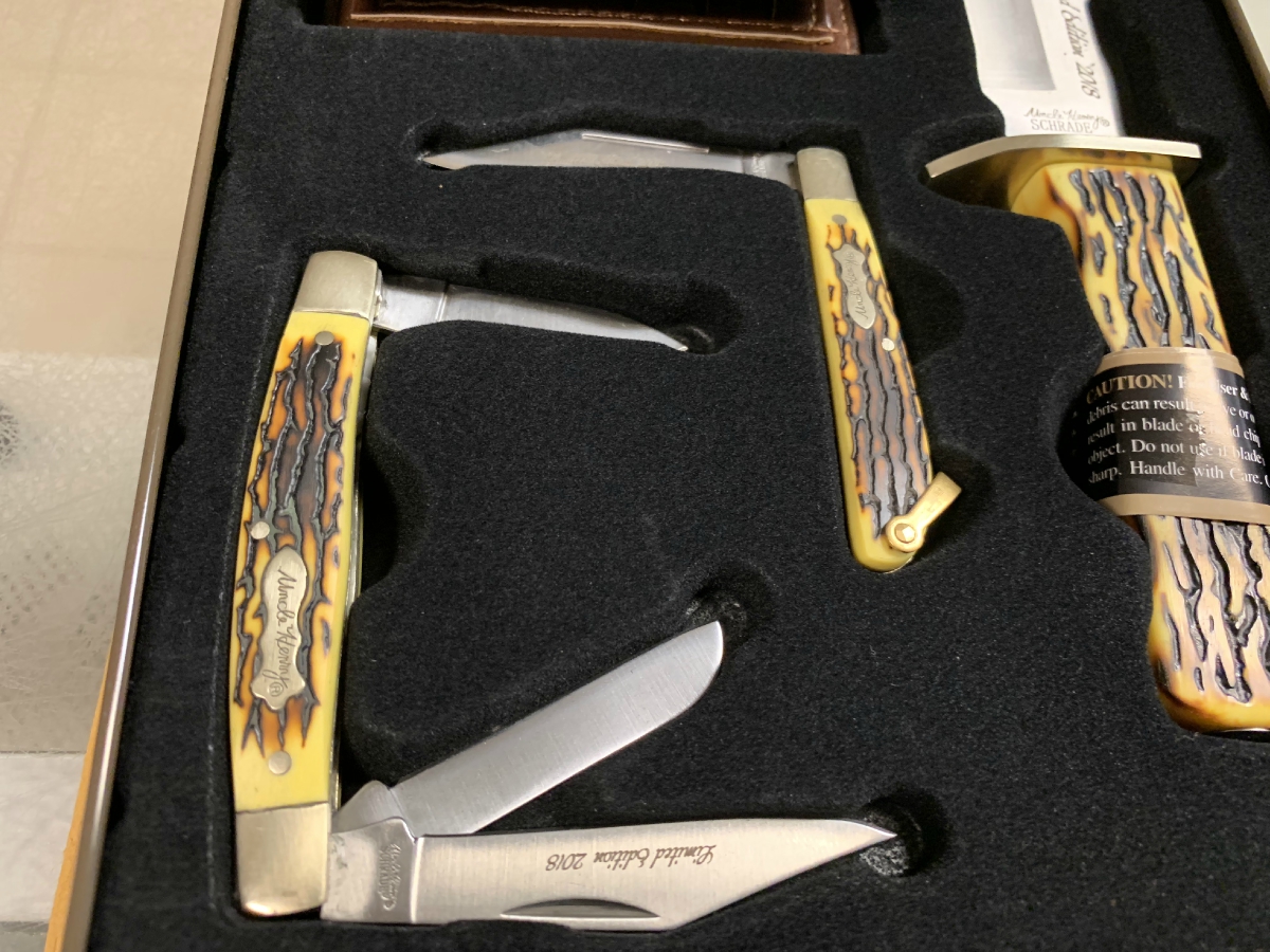 Schrade Limited Edition 3Piece Knife Gift Set W/ Wallet Factory New