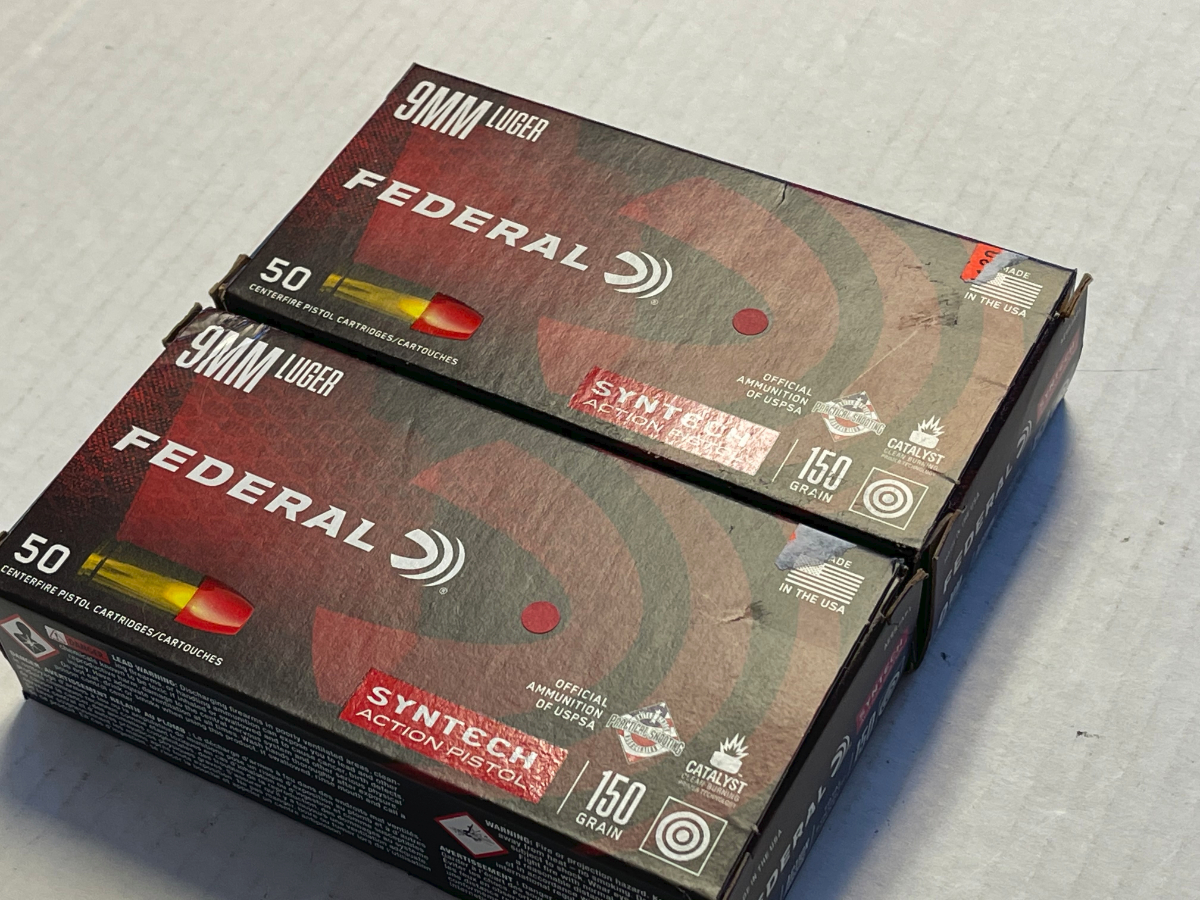 100 Rounds Federal American Eagle 9mm 150 Gr Total Syntech Jacket Flat