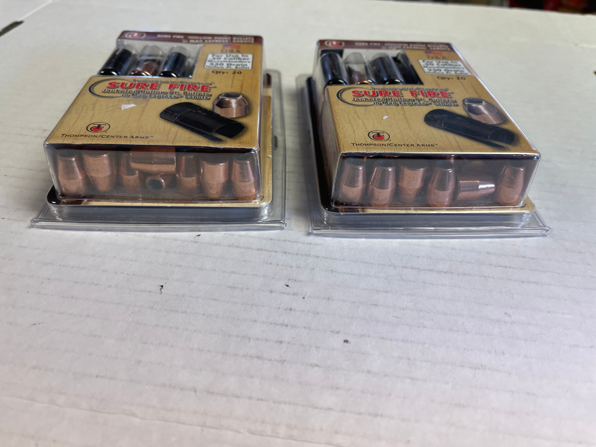 40 Rounds 2 Boxes Thompson Center 50 Cal Hollow Point Sabot Bullets New