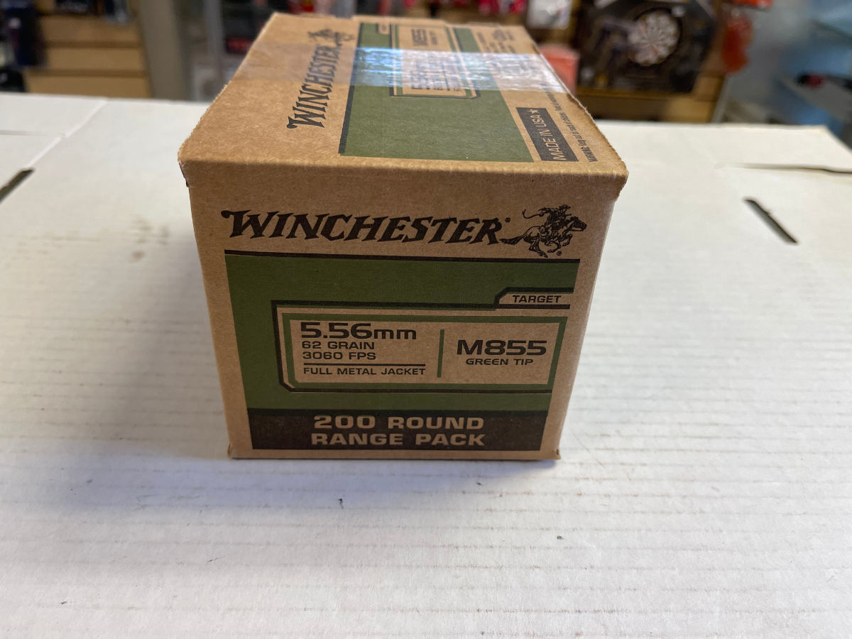 200 rounds winchester ammo usa green tip 5 56 nato 62 gr full metal