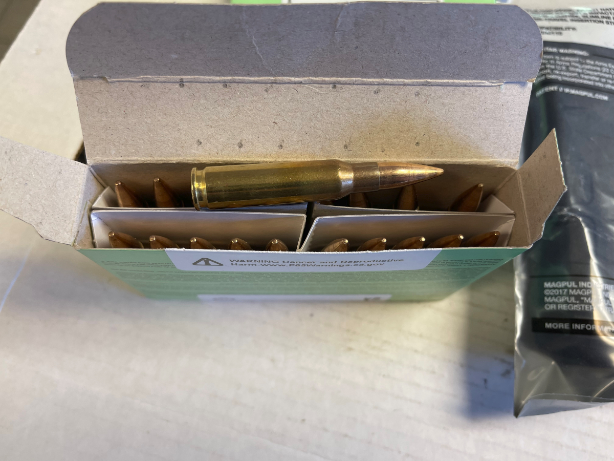 60 rounds 7 62x51 308 plus three magpul 20 round 7 62x51 magazines