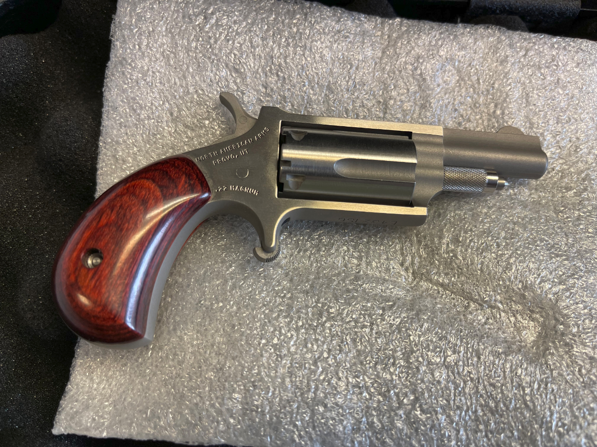 Pictures North American Arms Model 22m Mini Revolver 5rd 163 Inch Stainless Steel Wood Grip W 8772