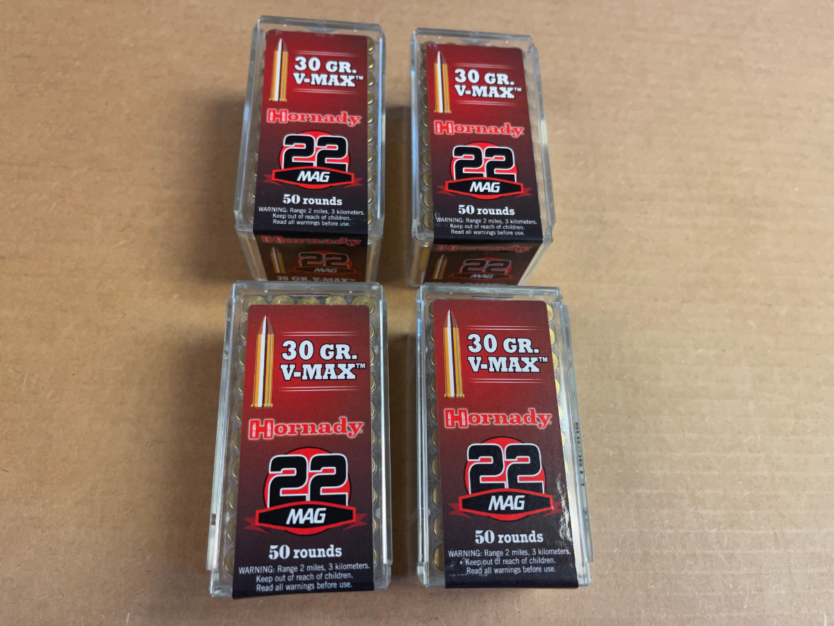 200 ROUNDS Hornady 83202 Varmint Express 22 Mag 30 gr V-Max NEW IN ...