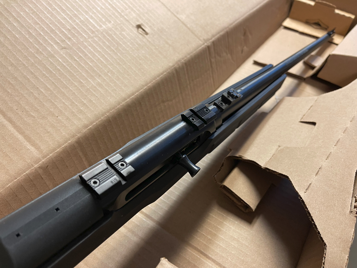 Savage Model A22 SemiAuto Rifle Synthetic Stock Open Sights And Scope