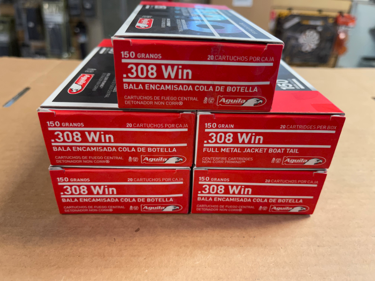 100 Rounds Aguila 1e308110 Rifle 308 Win 150 Gr Full Metal Jacket Boat ...