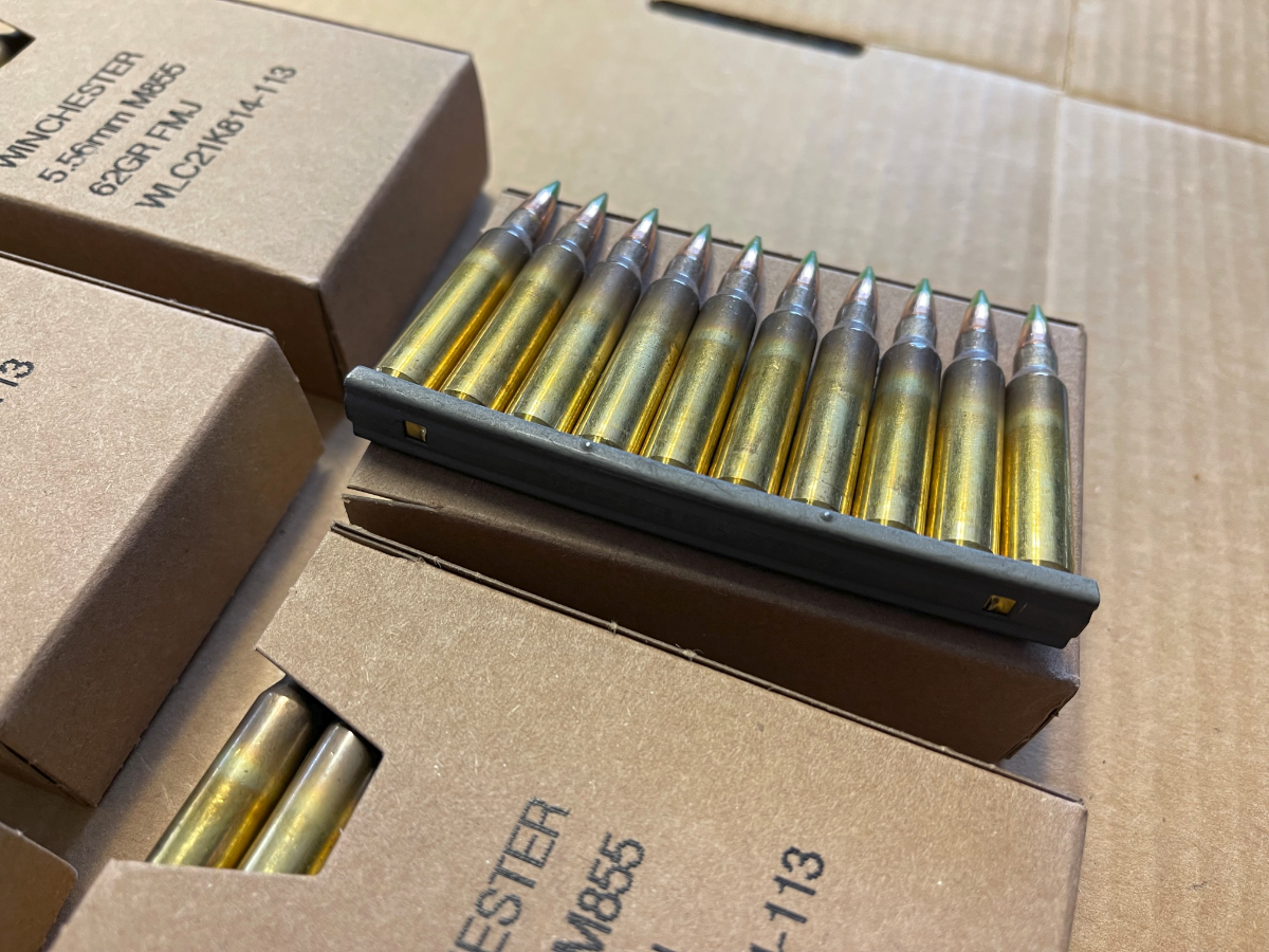 210 rounds clipped winchester ammo usa green tip 5 56 nato 62 gr fmj