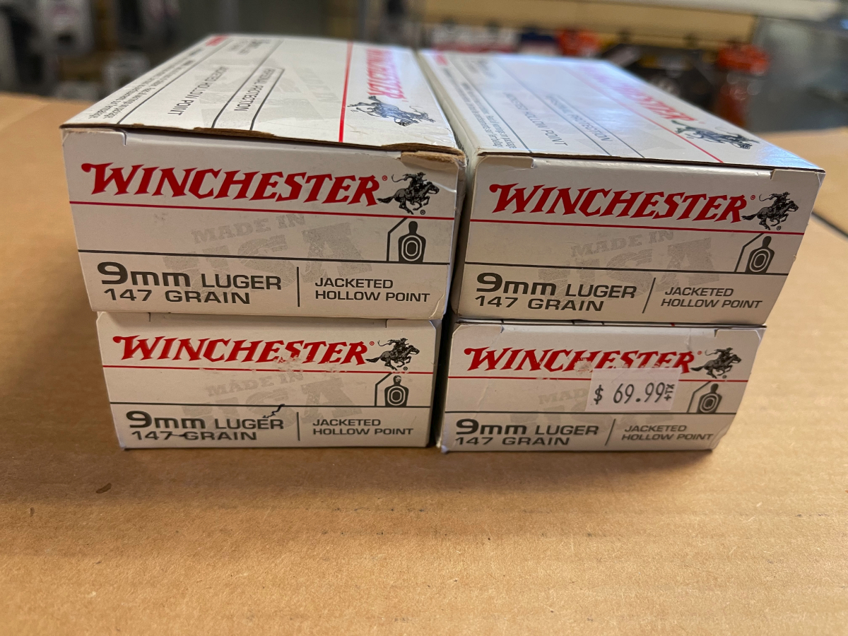 200 Rounds Winchester Ammo Usa 9mm Luger 147 Gr Jacketed Hollow Point ...