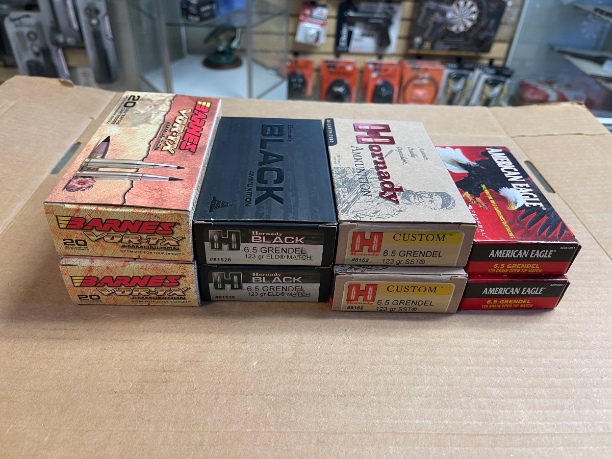160 rounds assorted 6 5 grendel ammunition hornady barnes federal all