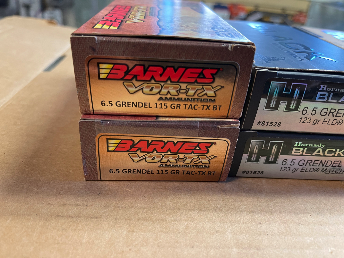 160 rounds assorted 6 5 grendel ammunition hornady barnes federal all