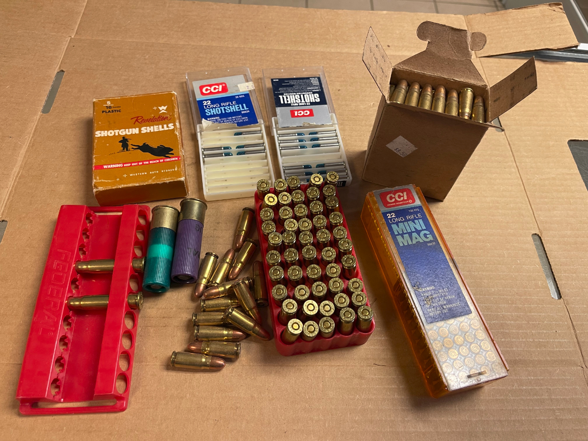 Approx 190 rounds assorted ammunition 7 62x25 30 30 22lr 12ga 7