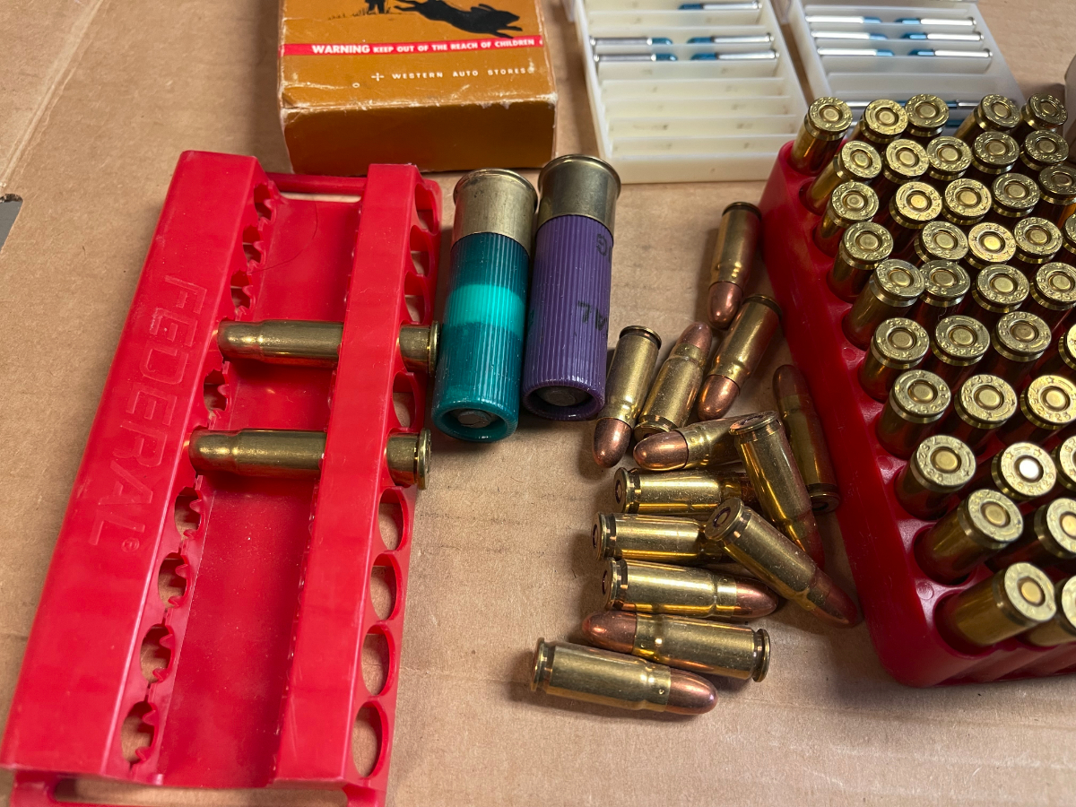 Approx 190 rounds assorted ammunition 7 62x25 30 30 22lr 12ga 7