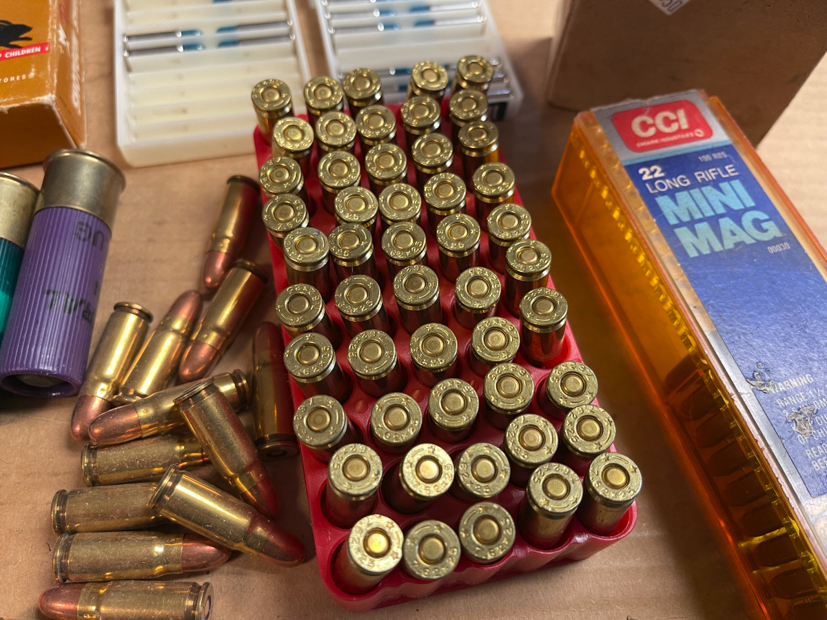 Approx 190 rounds assorted ammunition 7 62x25 30 30 22lr 12ga 7