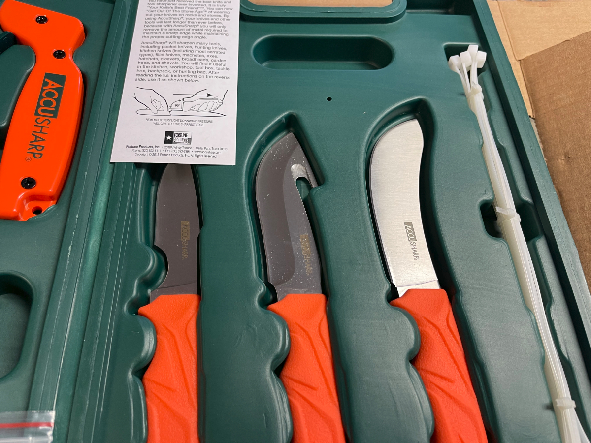 Accusharp Game Processing Kit Stainless Steel Blade Orange Frn Handle