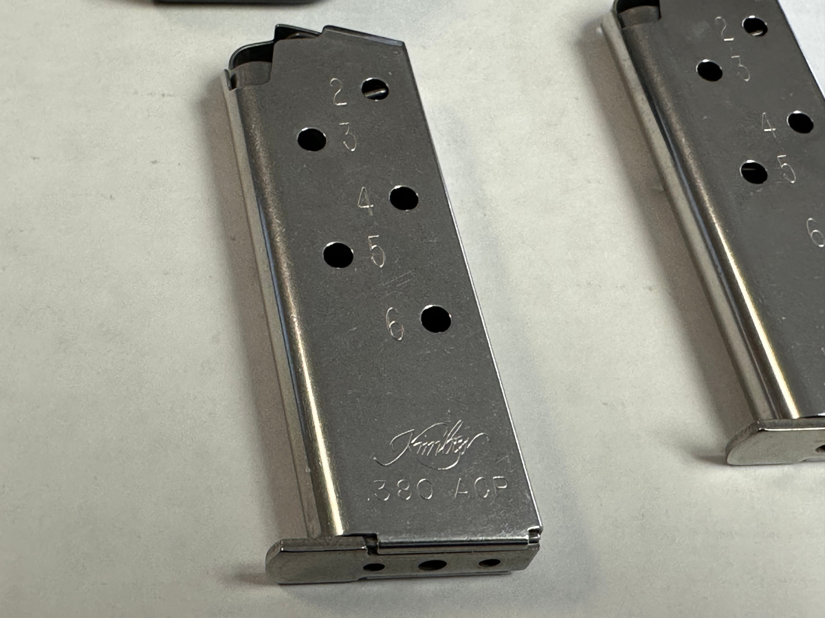 FOUR KIMBER MICRO 380 MAGAZINES TWO 7 ROUND AND TWO 6 ROUND EXCELLENT ...