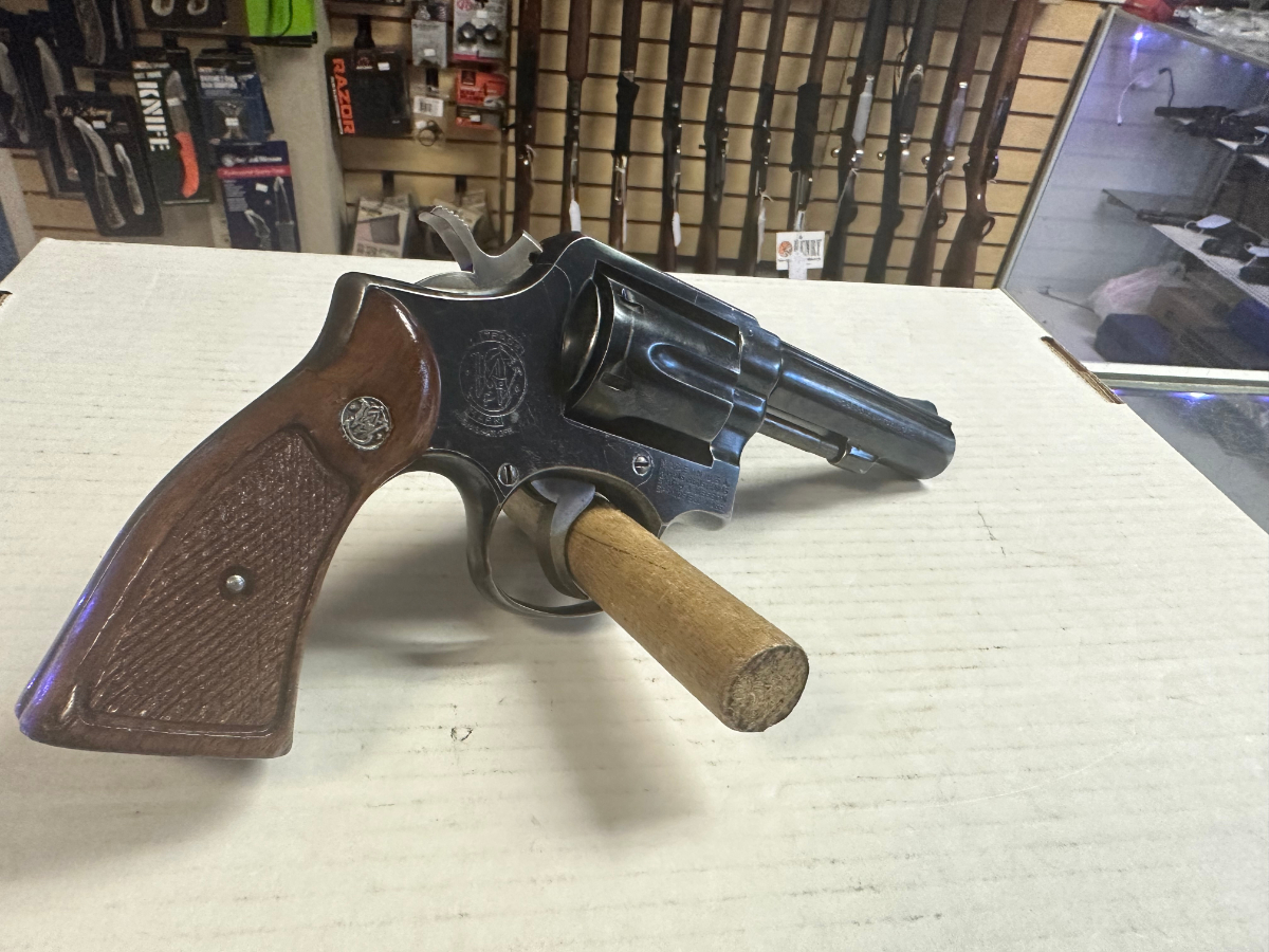 Smith & Wesson MODEL 10-6 REVOLVER 6 SHOT CYLINDER WOOD GRIPS 4 INCH BARREL GOOD CONDITION .38 Special - Picture 9