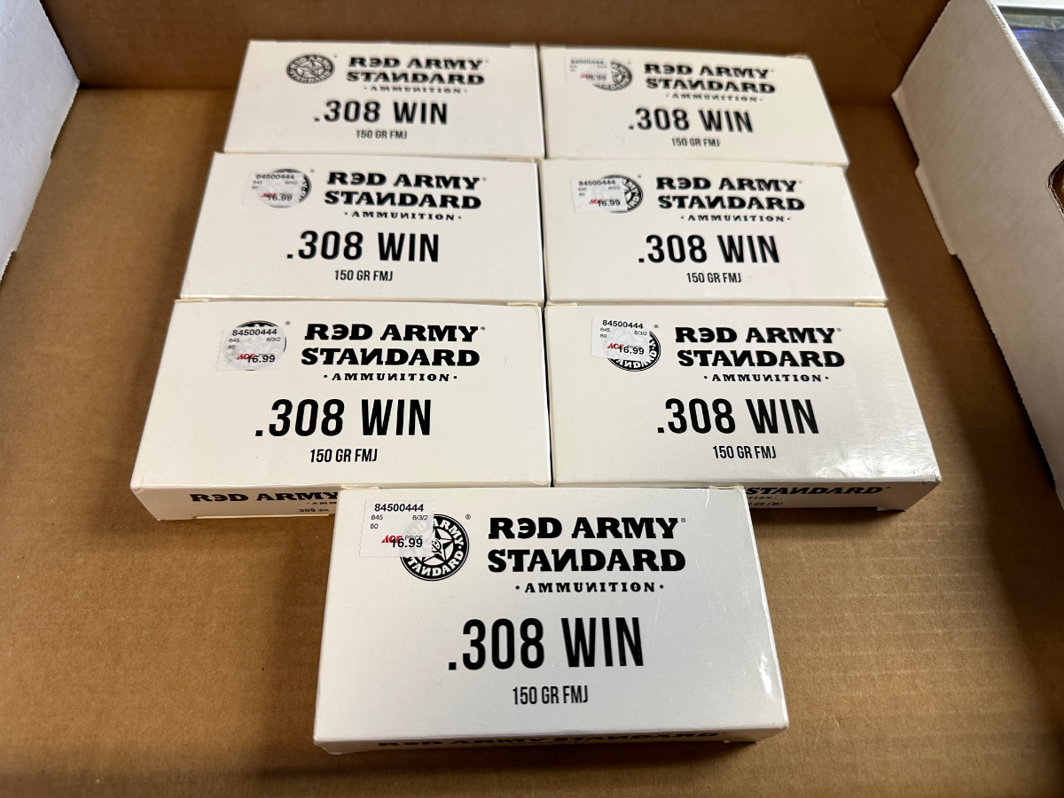 140 rounds red army standard 7 62 308 ammunition new in boxes 