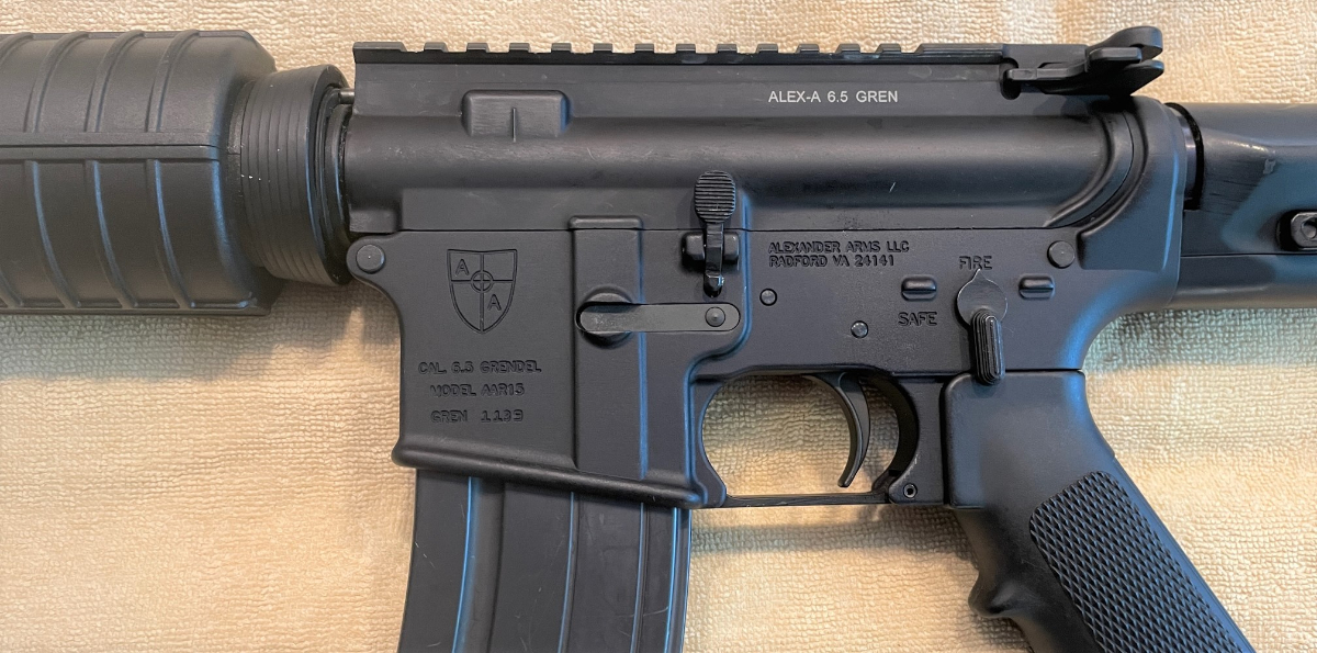 Alexander arms ar 15 style model aar15 6 5 grendel rifle with fully
