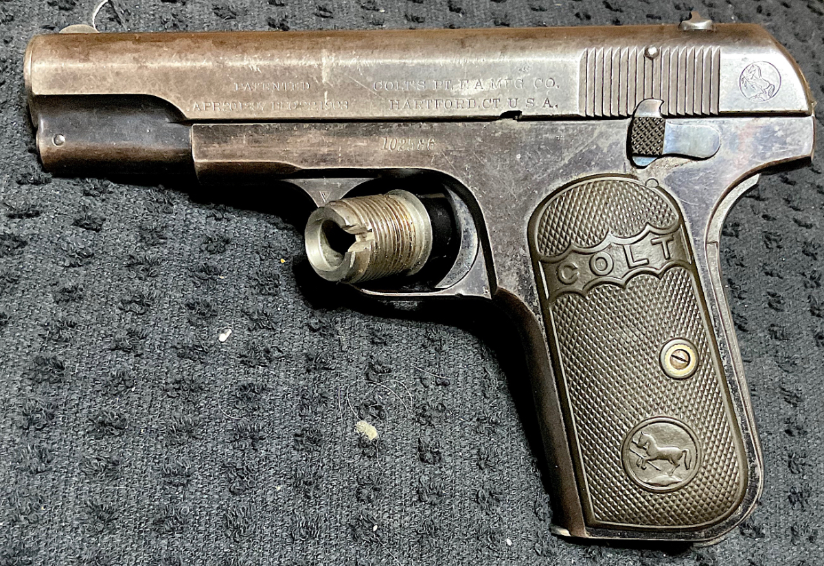 Colt MODEL 1903 - TYPE ll .32 PHILIPPINE CONSTABULARY MADE 1910 Interesting History 3 & 3/4 inch barrel .32 Auto (7.65 Browning) - Picture 2