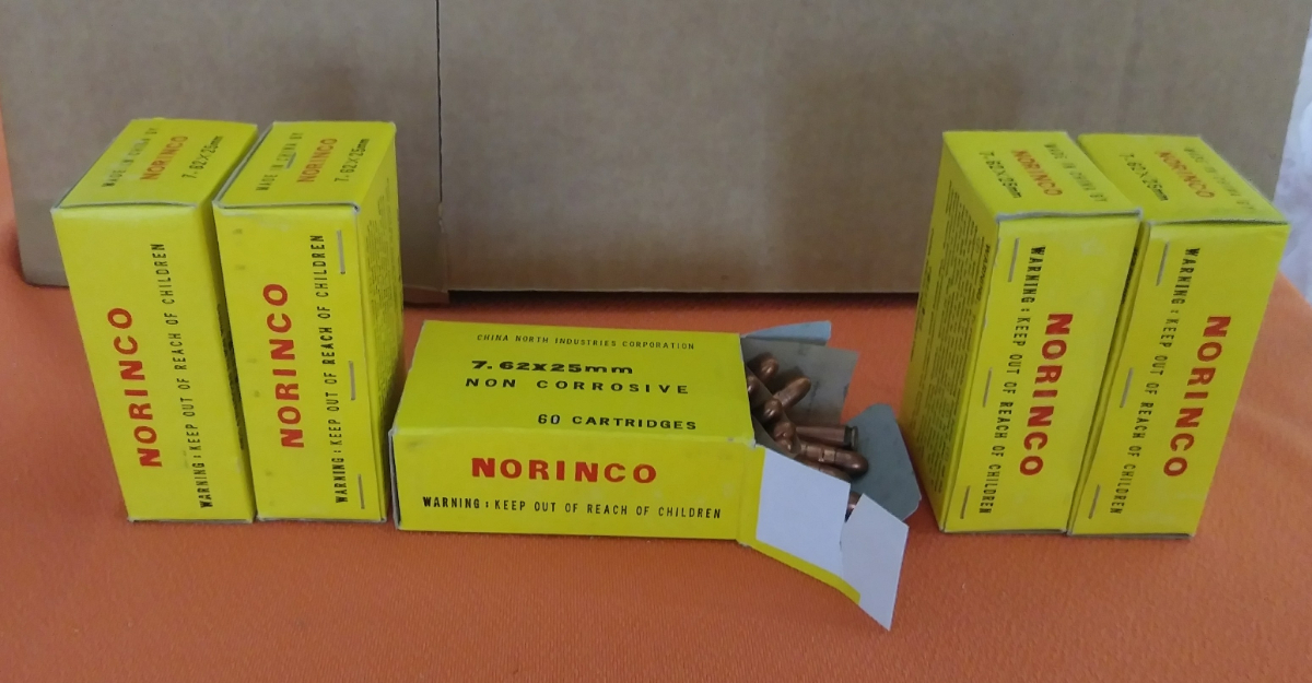 Norinco 7 62x25 ammunition ammo