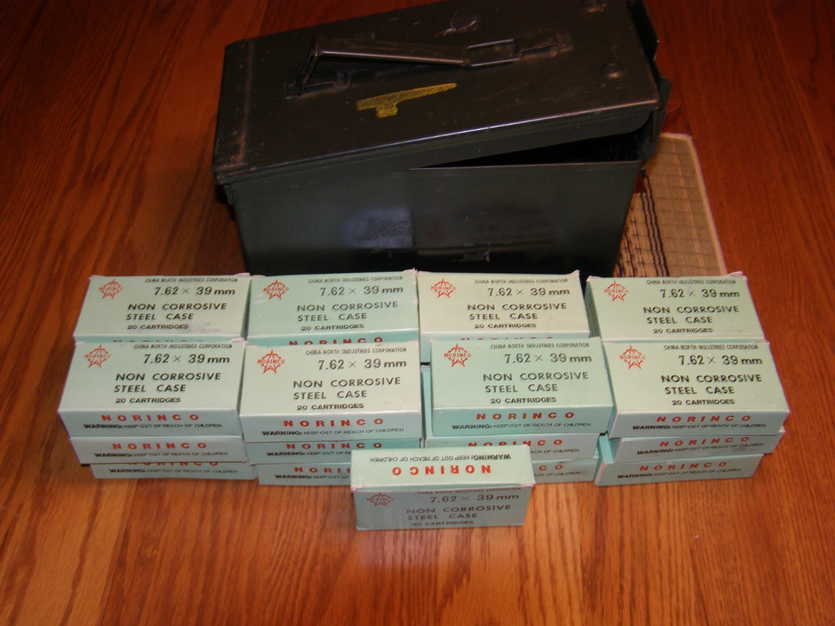 Norinco 7 62x39 steel core bullet non corrosive green box 500